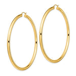Load image into Gallery viewer, 14K Yellow Gold Round 3.15 inch Diameter Extra Large Giant Gigantic Classic Hoop Earrings 80mm x 4mm
