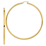 Load image into Gallery viewer, 14K Yellow Gold Round 3.5 inch Diameter Extra Large Giant Gigantic Classic Hoop Earrings 90mm x 3mm
