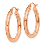 Load image into Gallery viewer, 14K Rose Gold Round Lightweight Classic Hoop Earrings 25mm x 3mm
