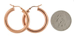 Load image into Gallery viewer, 14K Rose Gold Round Classic Hoop Earrings 30mm x 4mm
