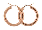 Load image into Gallery viewer, 14K Rose Gold Round Classic Hoop Earrings 30mm x 4mm

