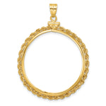 Load image into Gallery viewer, 14K Yellow Gold Diamond Cut Rope Edge Old US Series 1 oz Panda Australian Nugget Kangaroo Koala Coin Holder Bezel Pendant Charm Screw Top for 32 mm Coins
