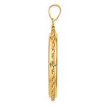 Indlæs billede til gallerivisning 14K Yellow Gold Diamond Cut Rope Edge 1 oz American Eagle Cat Krugerrand Coin Holder Bezel Pendant Charm Screw Top for 32.7 mm Coins
