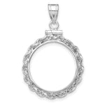 Carregar imagem no visualizador da galeria, 14K White Gold Rope Edge US $2.50 Dollar Liberty Indian Barber Dime Mercury Dime Coin Holder Bezel Pendant Charm Screw Top for 17.8 mm Coins
