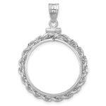 Załaduj obraz do przeglądarki galerii, 14K White Gold Rope Edge 1/4 oz American Eagle Panda 2 Rand US $5 Jamestown Coin Holder Bezel Pendant Charm Screw Top for 22 mm Coins
