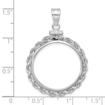 Załaduj obraz do przeglądarki galerii, 14K White Gold Rope Edge 1/4 oz American Eagle Panda 2 Rand US $5 Jamestown Coin Holder Bezel Pendant Charm Screw Top for 22 mm Coins
