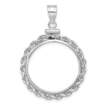 Załaduj obraz do przeglądarki galerii, 14K White Gold Rope Edge 1/4 oz American Eagle Panda 2 Rand US $5 Jamestown Coin Holder Bezel Pendant Charm Screw Top for 22 mm Coins
