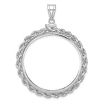 Load image into Gallery viewer, 14K White Gold Rope Edge US $20 Dollar Liberty Saint-Gaudens Coin Holder Bezel Pendant Charm Screw Top for 34.2 mm Coins
