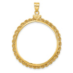 Load image into Gallery viewer, 14K Yellow Gold Rope Edge Old US Series 1 oz Panda Australian Nugget Kangaroo Koala Coin Holder Bezel Pendant Charm Screw Top for 32 mm Coins
