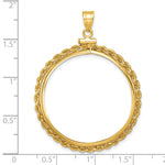 Load image into Gallery viewer, 14K Yellow Gold Rope Edge Old US Series 1 oz Panda Australian Nugget Kangaroo Koala Coin Holder Bezel Pendant Charm Screw Top for 32 mm Coins
