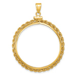 Load image into Gallery viewer, 14K Yellow Gold Rope Edge Old US Series 1 oz Panda Australian Nugget Kangaroo Koala Coin Holder Bezel Pendant Charm Screw Top for 32 mm Coins
