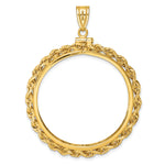 Indlæs billede til gallerivisning 14K Yellow Gold Rope Edge 4 Ducat Coin Holder Bezel Pendant Charm Screw Top for 39.5 mm Coins

