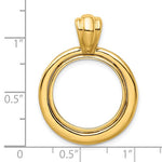 Carica l&#39;immagine nel visualizzatore di Gallery, 14k Yellow Gold Prong Coin Bezel Holder for 17.8mm Coins or US $2.50 Dollar Liberty Indian Barber Dime Mercury Dime Concentric Circle Design Pendant Charm
