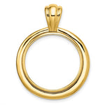 Загрузить изображение в средство просмотра галереи, 14k Yellow Gold Prong Coin Bezel Holder for 21.6mm Coins or US $5 Dollar Liberty Indian Statue of Liberty Bald Eagle Congressional Concentric Circle Design Pendant Charm
