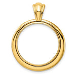 Carica l&#39;immagine nel visualizzatore di Gallery, 14k Yellow Gold Prong Coin Bezel Holder for 22mm Coins or 1/4 oz American Eagle US $5 Dollar Jamestown 1/4 oz Panda 2 Rand Concentric Circle Pendant Charm
