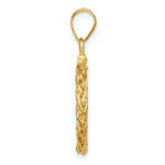 Load image into Gallery viewer, 14K Yellow Gold Wheat Chain 1/20 oz Maple Leaf Panda Kangaroo 1/25 oz Cat Coin Holder Bezel Pendant Charm Screw Top for 14 mm Coins
