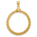Load image into Gallery viewer, 14K Yellow Gold Wheat Chain 1/2 oz American Eagle Panda US $10 Dollar Liberty Indian Coin Holder Bezel Pendant Charm Screw Top for 27 mm Coins
