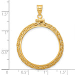 Load image into Gallery viewer, 14K Yellow Gold Wheat Chain 1/2 oz American Eagle Panda US $10 Dollar Liberty Indian Coin Holder Bezel Pendant Charm Screw Top for 27 mm Coins
