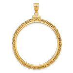 이미지를 갤러리 뷰어에 로드 , 14K Yellow Gold Wheat Chain Old US Series 1 oz Panda Australian Nugget Kangaroo Koala Coin Holder Bezel Pendant Charm Screw Top for 32 mm Coins
