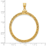 이미지를 갤러리 뷰어에 로드 , 14K Yellow Gold Wheat Chain Old US Series 1 oz Panda Australian Nugget Kangaroo Koala Coin Holder Bezel Pendant Charm Screw Top for 32 mm Coins
