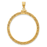 이미지를 갤러리 뷰어에 로드 , 14K Yellow Gold Wheat Chain Old US Series 1 oz Panda Australian Nugget Kangaroo Koala Coin Holder Bezel Pendant Charm Screw Top for 32 mm Coins
