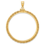 Load image into Gallery viewer, 14K Yellow Gold Wheat Chain 50 Peso Coin Holder Bezel Pendant Charm Screw Top for 37 mm Coins
