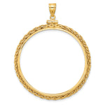 Load image into Gallery viewer, 14K Yellow Gold Wheat Chain 50 Peso Coin Holder Bezel Pendant Charm Screw Top for 37 mm Coins
