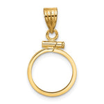 Charger l'image dans la galerie, 10K Yellow Gold US $1 Dollar Type 1 Mexican 2 Peso Coin Holder Bezel Pendant Screw Top for 13 mm Coins
