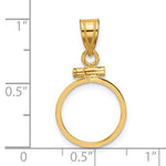 Charger l'image dans la galerie, 10K Yellow Gold US $1 Dollar Type 1 Mexican 2 Peso Coin Holder Bezel Pendant Screw Top for 13 mm Coins
