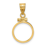Charger l'image dans la galerie, 10K Yellow Gold US $1 Dollar Type 1 Mexican 2 Peso Coin Holder Bezel Pendant Screw Top for 13 mm Coins
