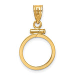 Załaduj obraz do przeglądarki galerii, 10K Yellow Gold 14 mm Coin Holder Bezel Pendant Screw Top for Panda Maple Leaf Kangaroo and Cat Coins
