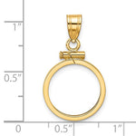 画像をギャラリービューアに読み込む, 10K Yellow Gold US $1 Dollar Type 2 Coin Holder Bezel Pendant Screw Top for 15 mm Coins
