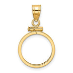 画像をギャラリービューアに読み込む, 10K Yellow Gold US $1 Dollar Type 2 Coin Holder Bezel Pendant Screw Top for 15 mm Coins
