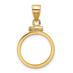 Load image into Gallery viewer, 10K Yellow Gold 2.5 Peso Coin Holder Bezel Pendant Screw Top for 15.5 mm Coins
