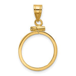 Load image into Gallery viewer, 10K Yellow Gold 1/10 oz Maple Leaf Philharmonic Australian Nugget Kangaroo Coin Holder Bezel Pendant Screw Top for 16 mm Coins
