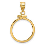 Load image into Gallery viewer, 10K Yellow Gold US $2.50 Dollar Liberty Indian Barber Dime Mercury Dime Coin Holder Bezel Pendant Screw Top for 17.8 mm Coins
