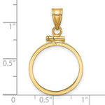 Indlæs billede til gallerivisning 10K Yellow Gold US Dime 1/10 oz Panda Cat Coin Holder Bezel Pendant Screw Top for 18 mm Coins

