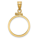 Indlæs billede til gallerivisning 10K Yellow Gold US Dime 1/10 oz Panda Cat Coin Holder Bezel Pendant Screw Top for 18 mm Coins
