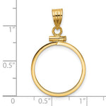 Load image into Gallery viewer, 10K Yellow Gold 5 Peso Coin Holder Bezel Pendant Screw Top for 19 mm Coins
