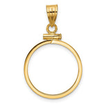 Load image into Gallery viewer, 10K Yellow Gold 5 Peso Coin Holder Bezel Pendant Screw Top for 19 mm Coins
