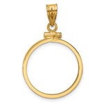Charger l&#39;image dans la galerie, 14k Yellow Gold Screw Top Coin Bezel Holder for 20mm Coins or 1/4 oz Kangaroo Pendant Charm
