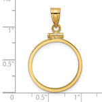 Load image into Gallery viewer, 14k Yellow Gold Screw Top Coin Bezel Holder for 20mm Coins or 1/4 oz Kangaroo Pendant Charm
