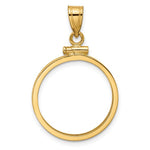 Load image into Gallery viewer, 14k Yellow Gold Screw Top Coin Bezel Holder for 20mm Coins or 1/4 oz Kangaroo Pendant Charm
