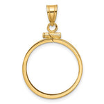 Carregar imagem no visualizador da galeria, 10K Yellow Gold 1/4 oz Gold Maple Leaf Coin Holder Bezel Pendant Screw Top for 20.2 mm Coins
