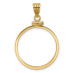 Load image into Gallery viewer, 14K Yellow Gold US $5 Dollar Liberty Classic or 10 Pesos Coin Bezel Holder Holds 22.6mm Coins Screw Top Bezel Pendant Charm
