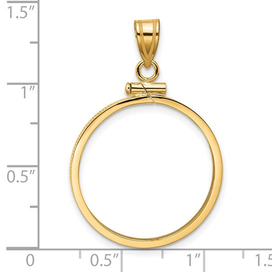 14K Yellow Gold US $5 Dollar Liberty Classic or 10 Pesos Coin Bezel Holder Holds 22.6mm Coins Screw Top Bezel Pendant Charm