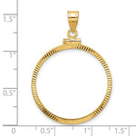 Load image into Gallery viewer, 14K Yellow Gold 1/2 oz or Half Ounce American Eagle Coin Holder Holds 27mm x 2mm Coin Bezel Screw Top Pendant Charm
