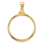 Charger l&#39;image dans la galerie, 14K Yellow Gold 1/2 oz or Half Ounce American Eagle Coin Holder Holds 27mm x 2mm Coin Bezel Screw Top Pendant Charm
