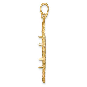 14k Yellow Gold Prong Coin Bezel Holder for 17.8mm Coins or US $2.50 Dollar Liberty US $2.50 Dollar Indian Barber Dime Mercury Dime Diamond Cut Greek Key Pendant Charm