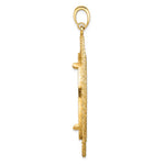 Afbeelding in Gallery-weergave laden, 14k Yellow Gold Prong Coin Bezel Holder for 37mm Coins or Mexican 50 Pesos Diamond Cut Greek Key Pendant Charm
